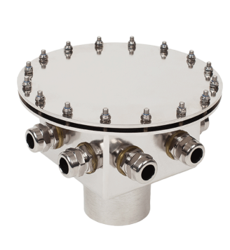 Junction box with cable inlets for fountain electrical connections