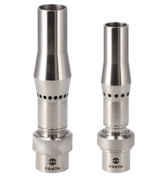 Aerated Jet fountain nozzle installed in water feature system
